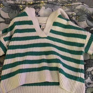 Striped Green and White Sweater